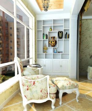 时尚客厅阳台展示架设计装修实景图