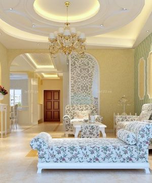 2025一层小别墅客厅沙发背景墙装饰图片大全