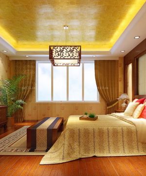 中式别墅装修风格卧室吊灯图片欣赏