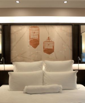 2025快捷酒店客房床头背景墙装修设计图