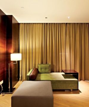 快捷酒店房间纯色窗帘装修设计效果图片大全
