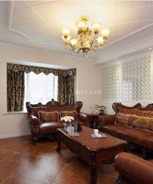 美式风格客厅沙发背景墙装饰装修效果图