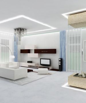 最新时尚现代风格家装客厅棚顶装修效果图片