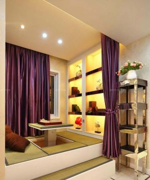 时尚客厅榻榻米展示架设计装修效果图