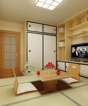 传统日式风格客厅榻榻米装修效果图