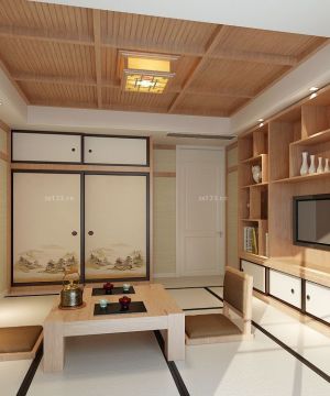 日式家装风格客厅榻榻米装修效果图