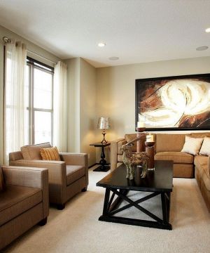简约型欧式房子客厅沙发背景墙装饰画装修设计效果图大全