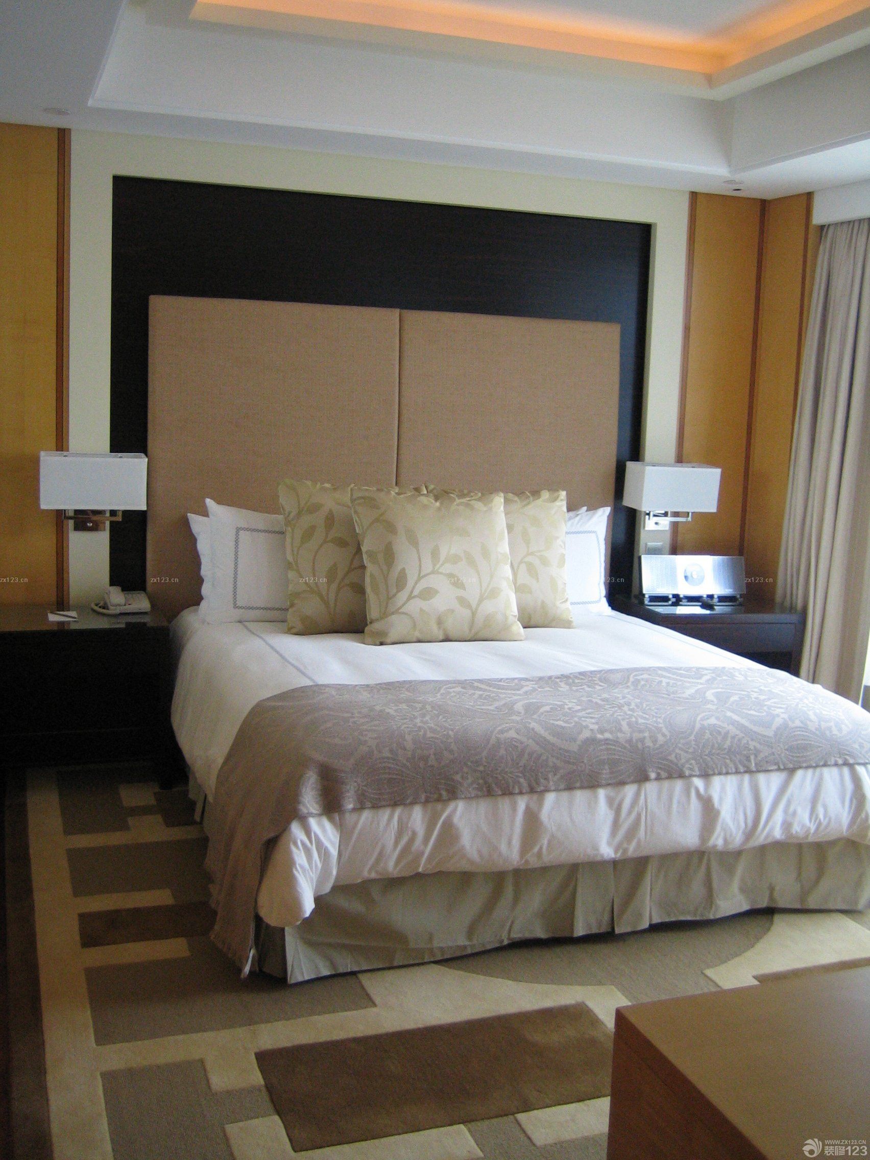 最新小型酒店客房设计装修效果图_设计456装修效果图