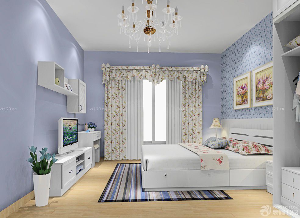 小别墅蓝色墙面装修效果图片大全2025图片