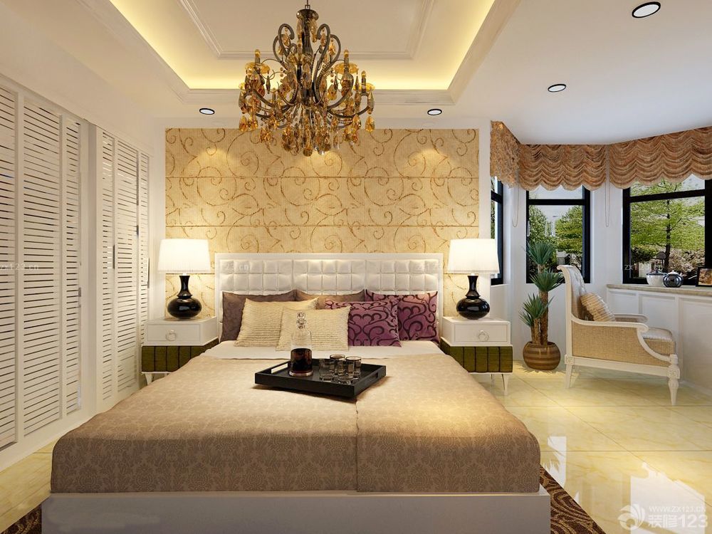 小别墅床头背景墙装修效果图片大全2025图片