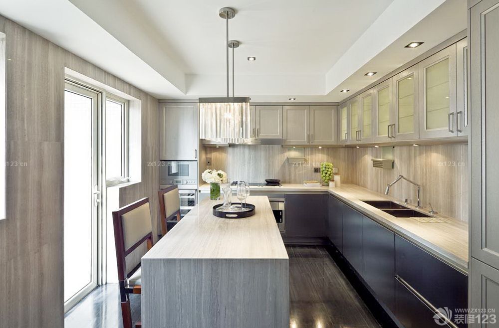 现代化敞开式厨房装修效果图2025款