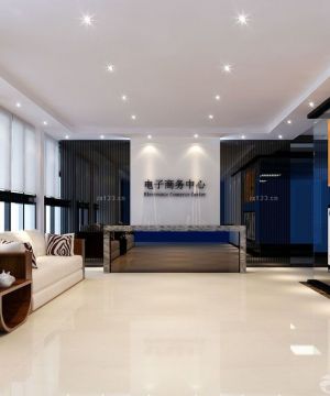 现代写字楼前台背景墙设计效果图2025图片