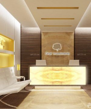 写字楼前台背景墙设计装修图2025图片