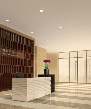 2025写字楼前台背景墙装修图片大全