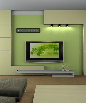 小户型家居有隐形门的电视背景墙装修设计图片