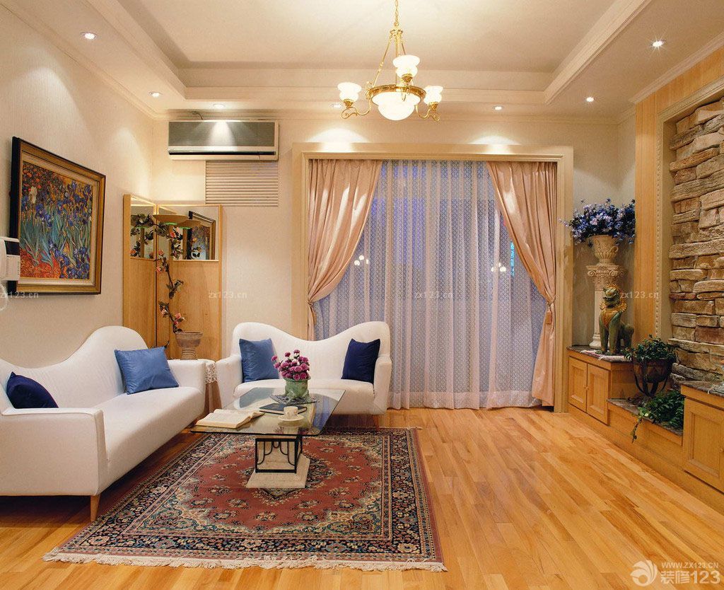 美式风格三室两厅装修效果图大全2025图片
