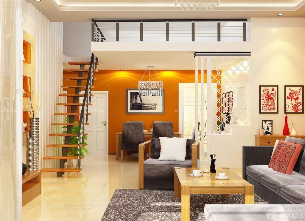 温馨复式楼三室两厅装修设计效果图大全2025图片