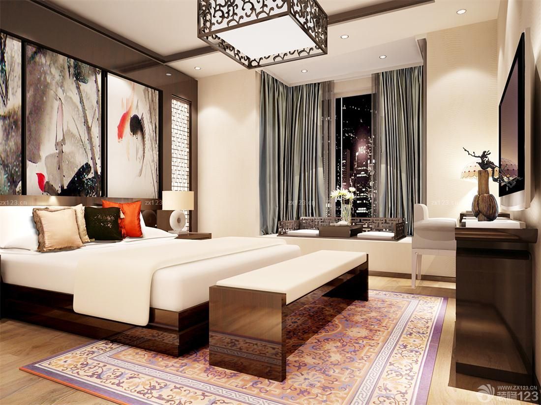 中式风格三室两厅装修效果图大全2025图片