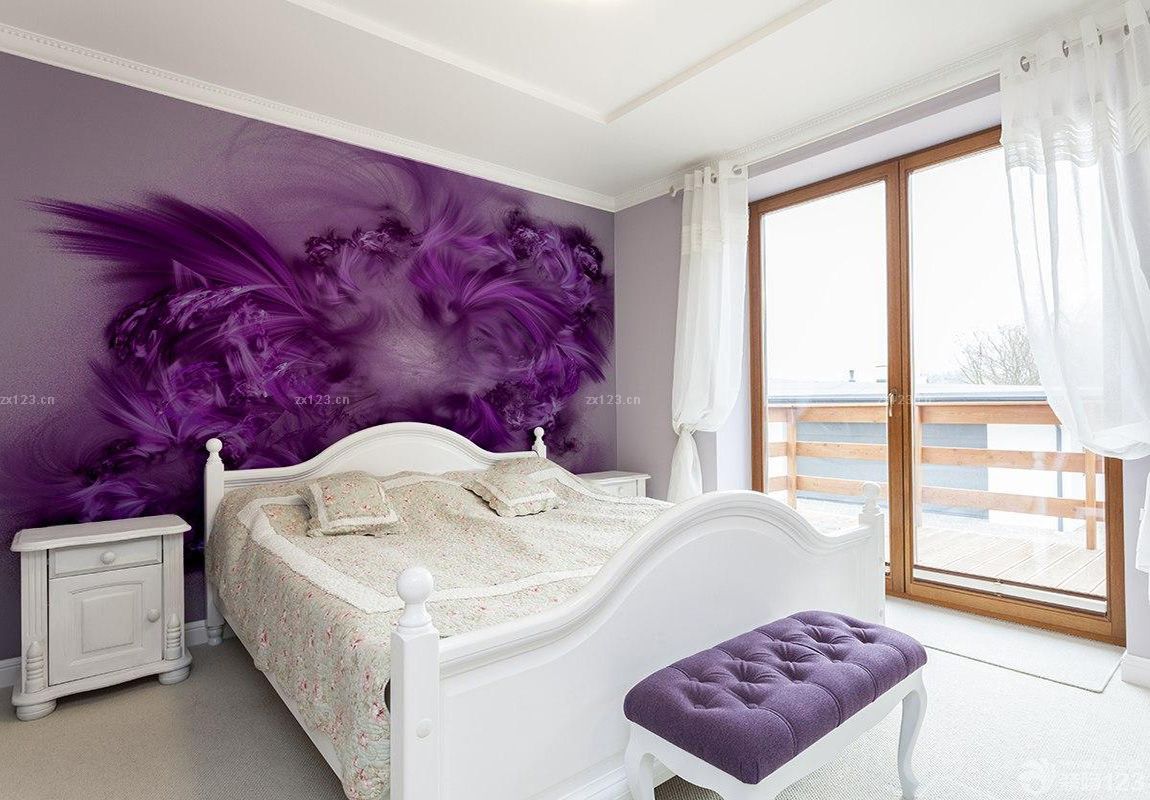 唯美三室两厅卧室床头背景墙装修效果图大全2025图片