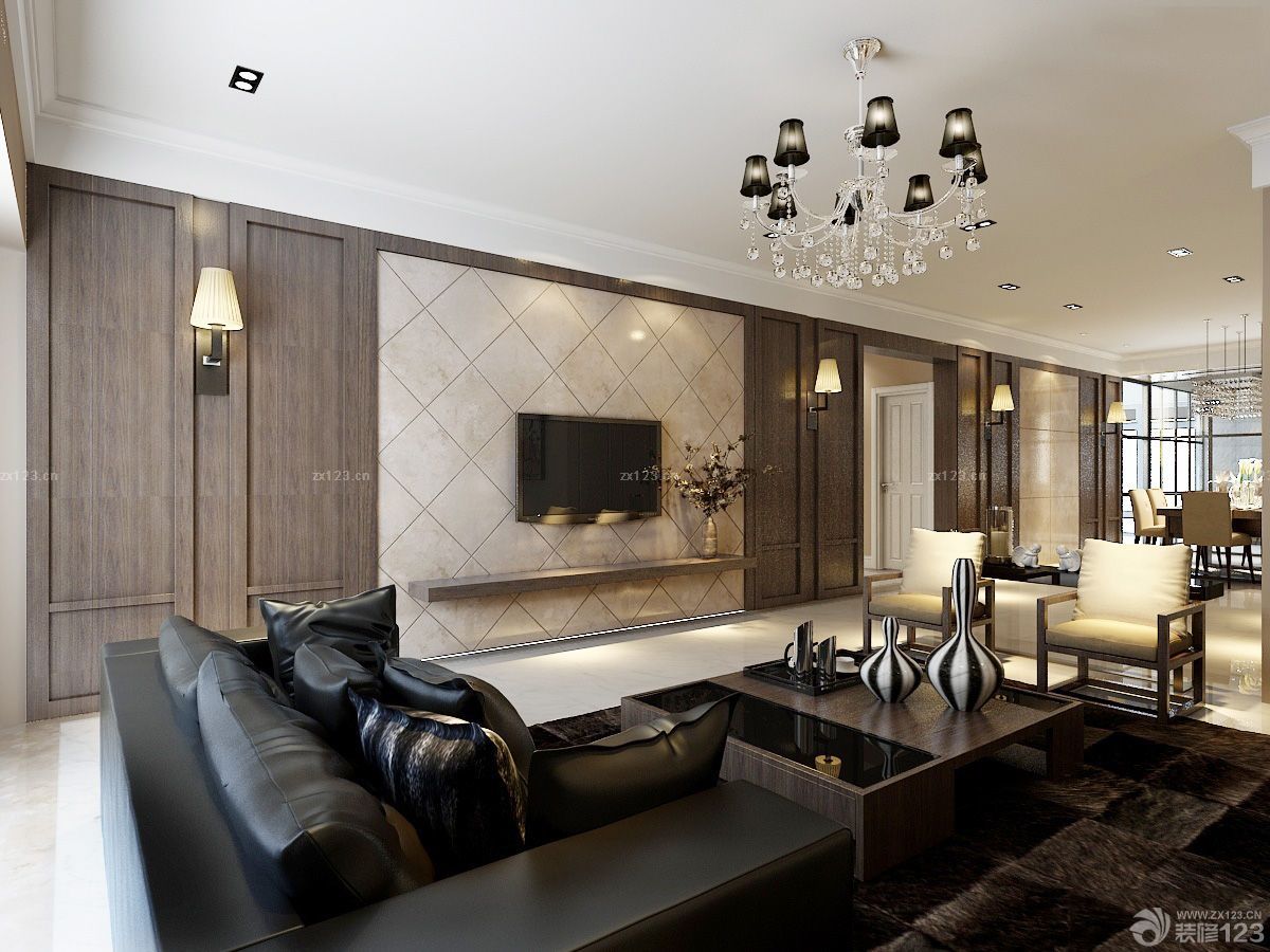 现代欧式风格三室两厅装修效果图大全2025图片