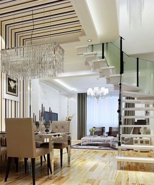 经典复式楼三室两厅装修设计效果图大全2025图片