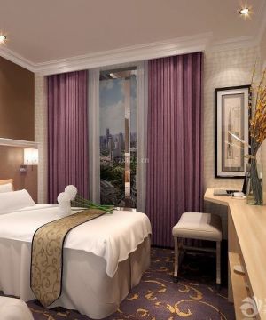 小型酒店客房地毯装修效果图2023图片