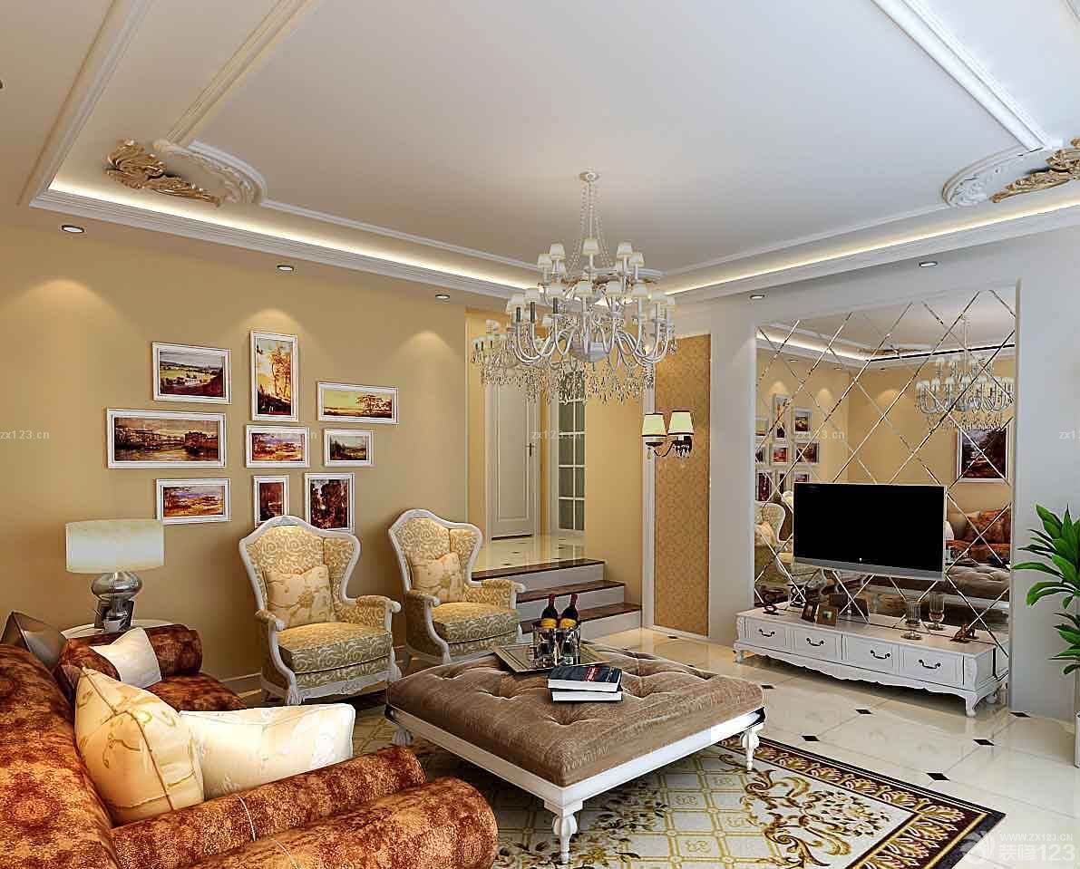 欧式镜面电视背景墙装修效果图大全2025图片