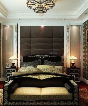 欧式卧室床头背景墙装修效果图大全2023图片