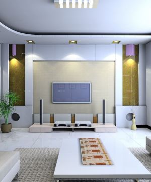 现代简约式家装电视背景墙装修效果图大全2023图片