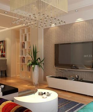 2023现代风格家装客厅电视背景墙设计装修效果图片