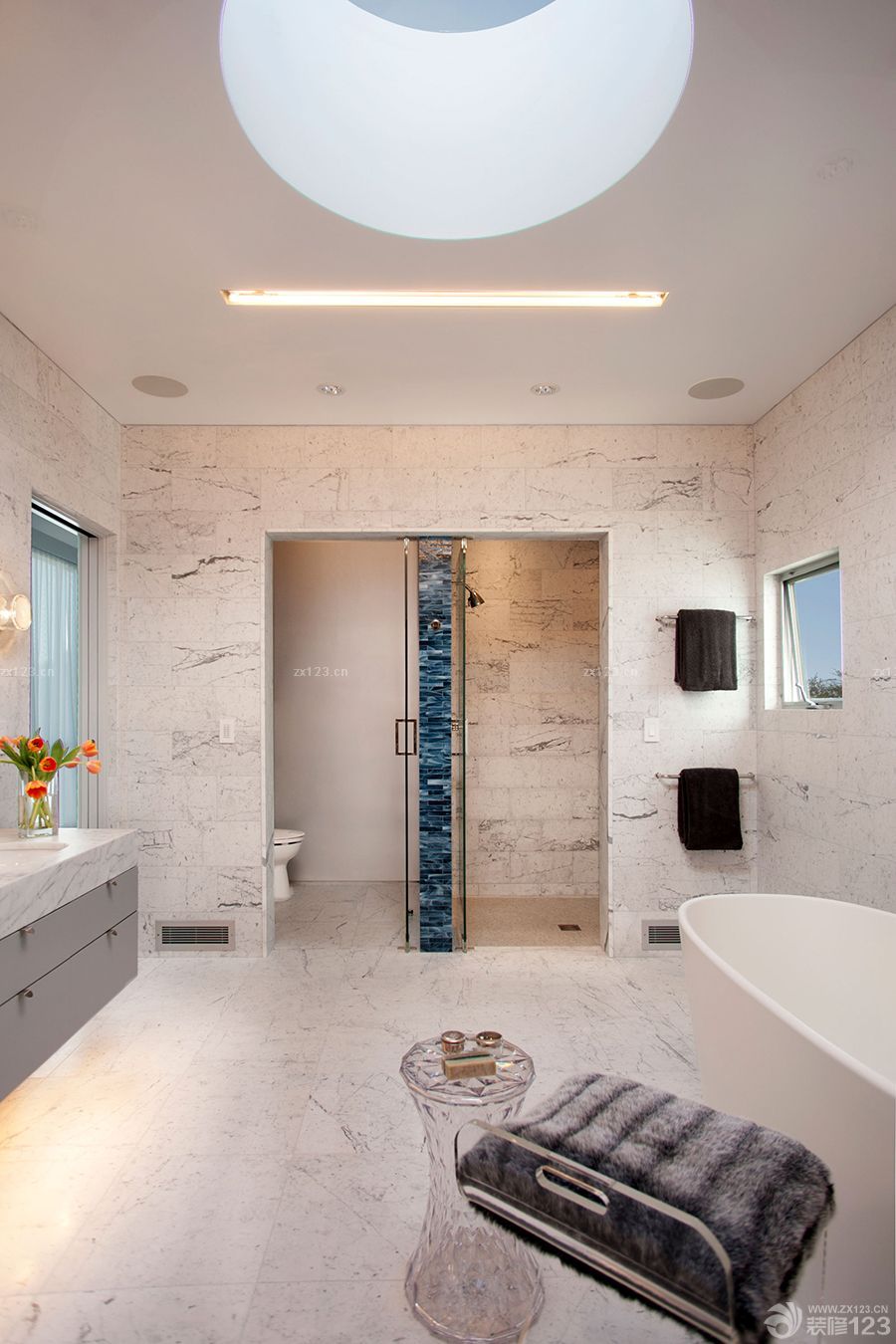 家庭卫生间大理石墙面装修效果图大全2025图片