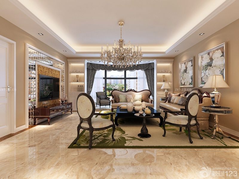 2025欧式家装客厅设计效果图