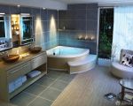 豪华家庭卫生间台阶浴缸装修效果图大全2023图片