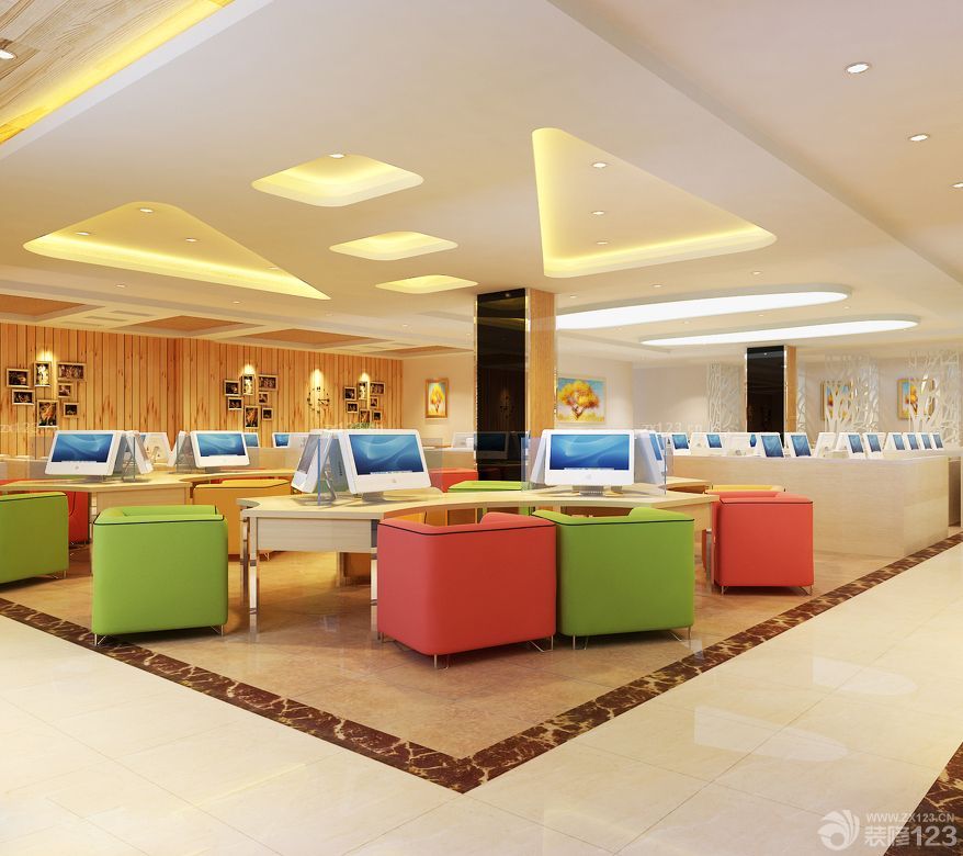 大型网吧桌椅效果图2025图片