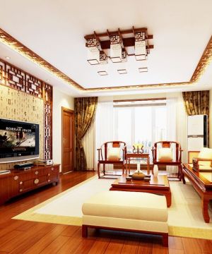 2023中式家装客厅装修电视背景壁纸图案