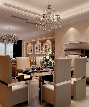 小户型客厅餐厅欧式装潢装修效果图大全2023图片