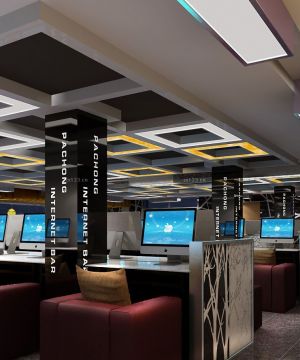 网吧吊顶装修效果图2025