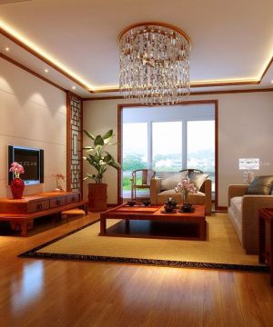 中式客厅家具摆放装修效果图大全2023图片