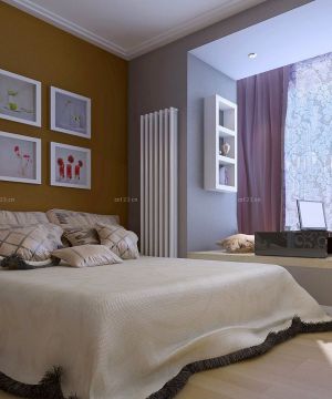 中式混搭卧室阳台榻榻米半截窗帘装修效果图