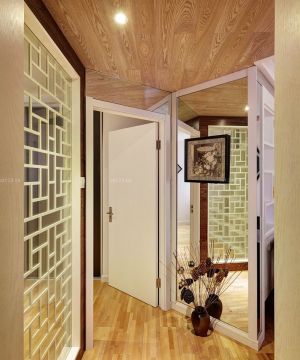 精致进门玄关玻璃镜装修效果图片2025大全