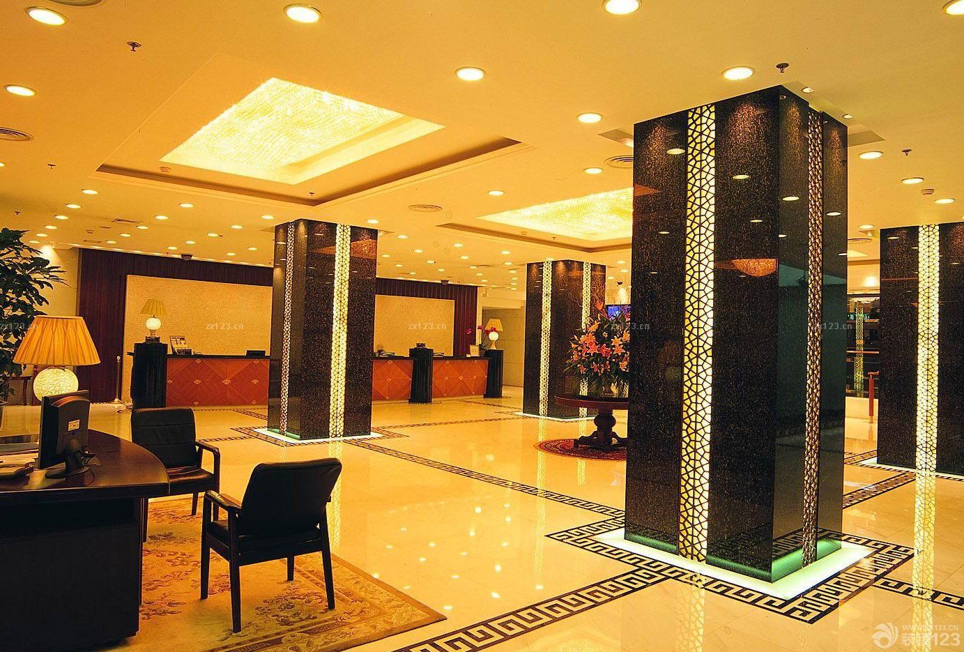 2023商务酒店室内大厅设计装修效果图片