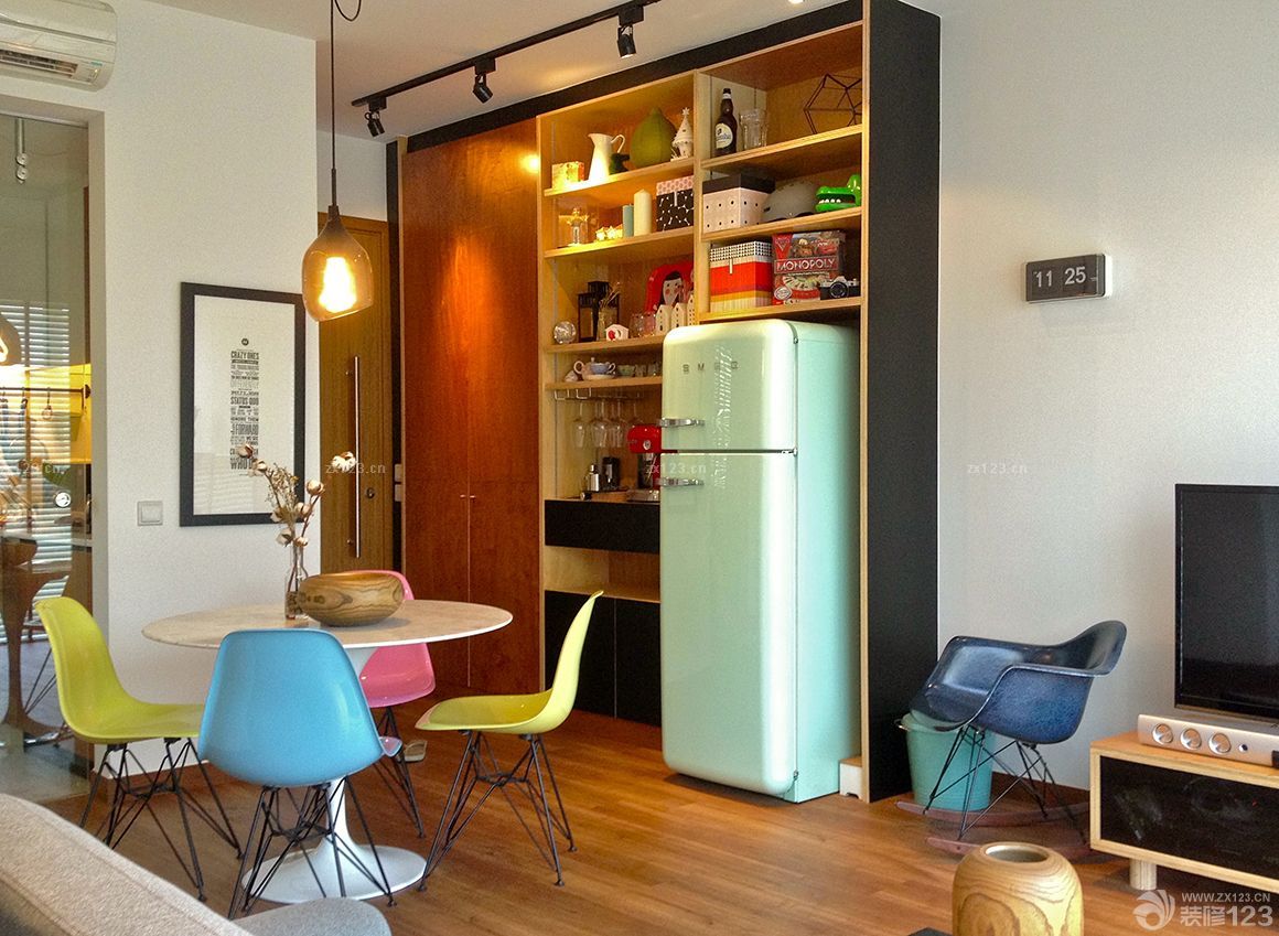 家装现代简约餐厅橱柜设计装修效果图片