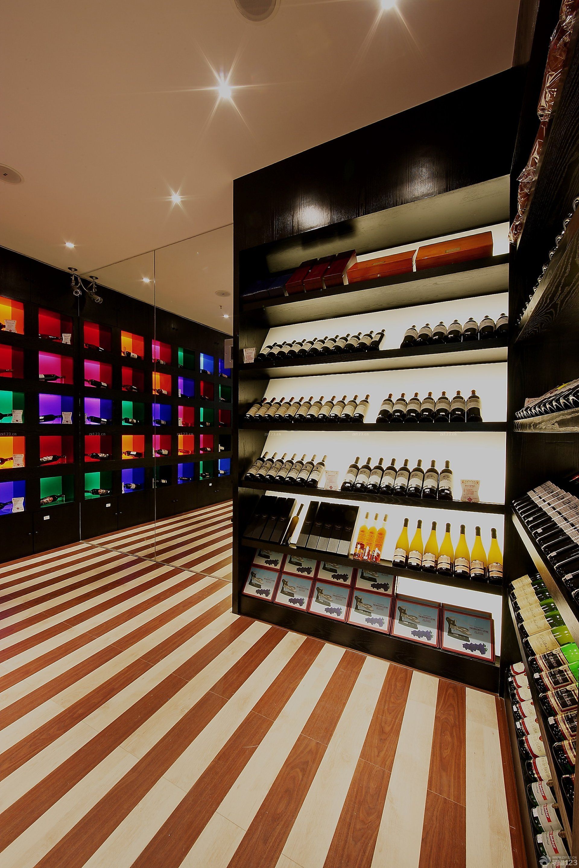 红酒专卖店酒柜设计效果图2025图片