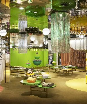 绚丽服装店水晶吊灯装修效果图片大全2025 