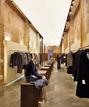 复古服装店墙砖墙面装修效果图片大全2025 