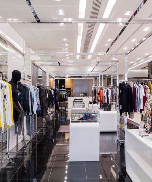 精致服装店黑色地砖装修效果图片大全2025