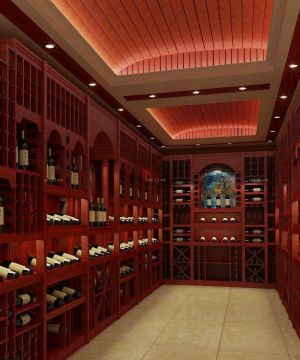 2025最新红酒专卖店设计室内吊顶装修效果图片