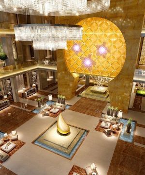 2025酒店公寓大厅水晶吊灯效果图片