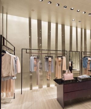 服装专卖店室内背景墙装修效果图片2025