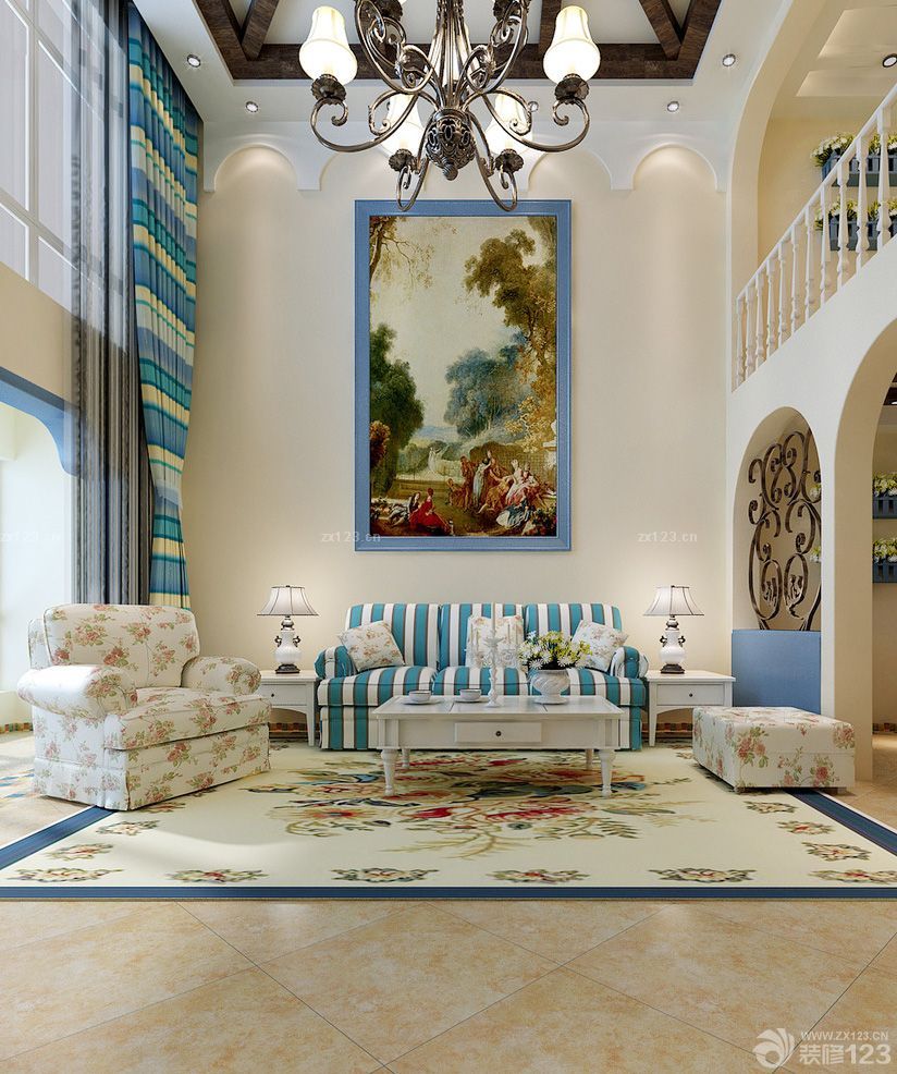 别墅客厅2025沙发装修效果图大全